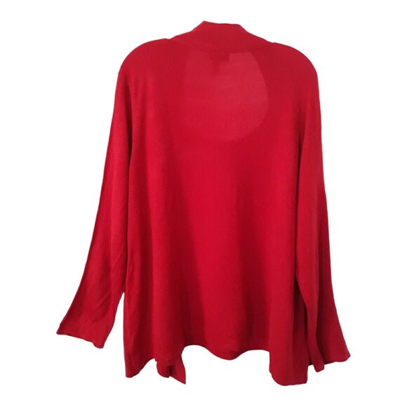 Charter Club Sweater with Attached Underlayer Open Women 3X Red Metallic - Picture 2 of 11